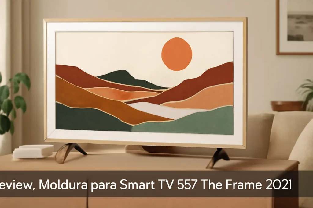 Moldura para Smart TV 55" The Frame 2021 Cor Bege Amadeirado