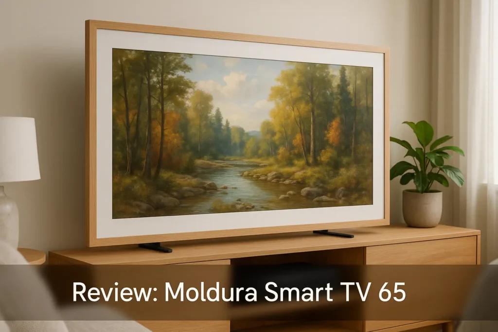 Moldura The Frame 65" Bege Amadeirado: Estilo e Sofisticação