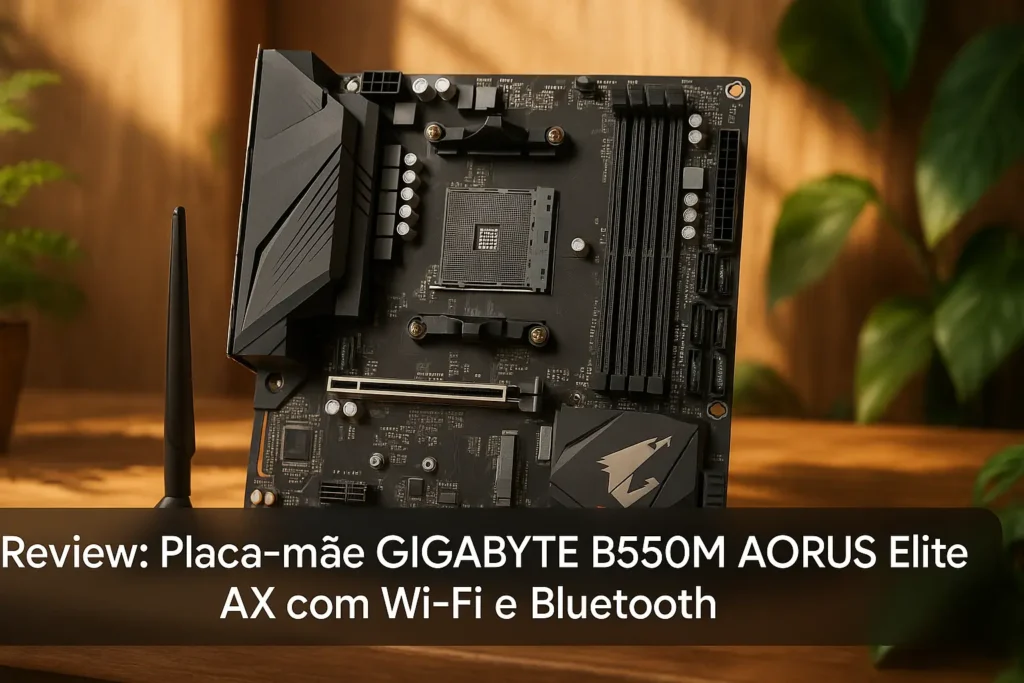 Placa Mãe Gigabyte B550M Aorus Elite AX com Wi-Fi e Bluetooth