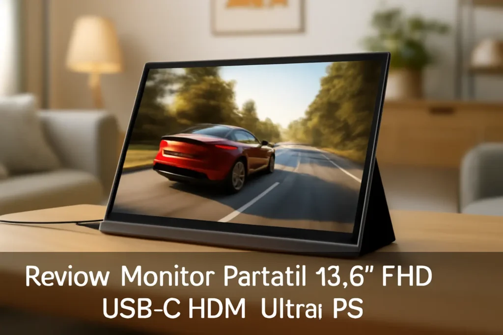 Monitor Portátil 15,6'' FHD USB-C HDMI Ultra IPS: Ideal para Jogos e Trabalho