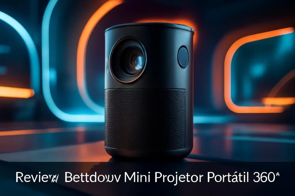 Bettdow Mini Projetor Portátil 360° TV Android/iOS 4K 1080p 9000 Lumens