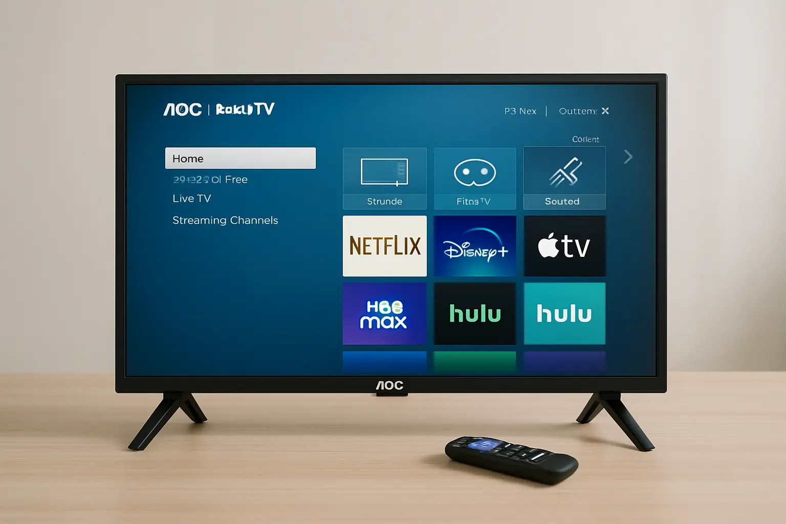 6 smart TV 32 polegadas AOC Roku com desempenho turbinado