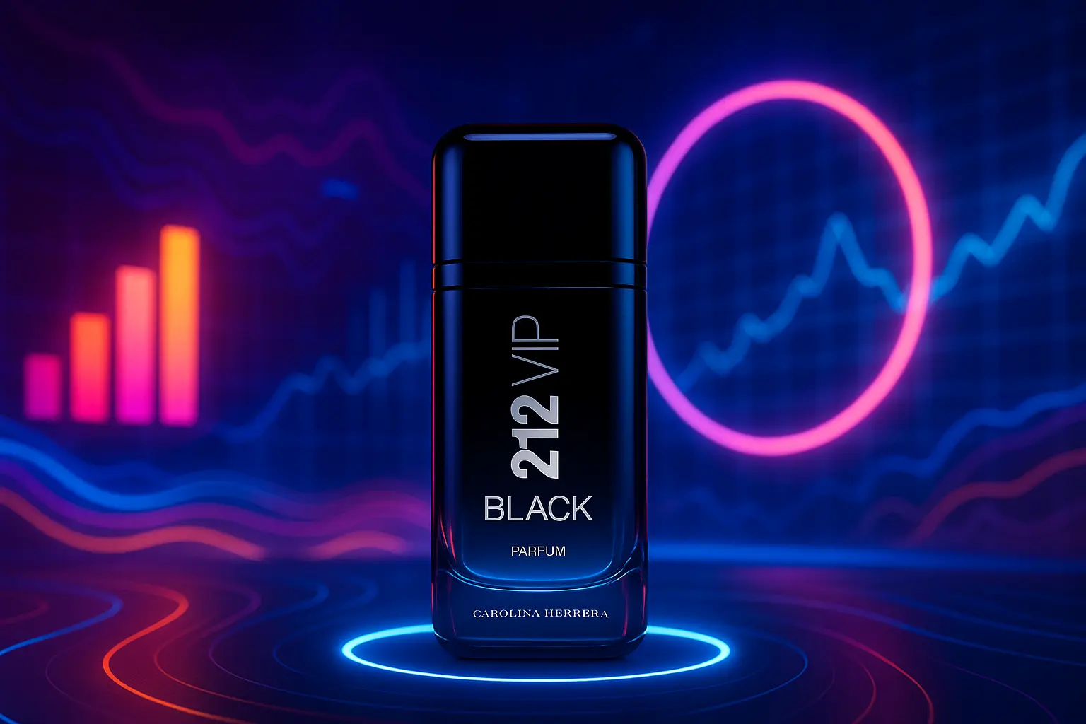 6 perfumes 212 VIP Black 100ml com desempenho turbinado