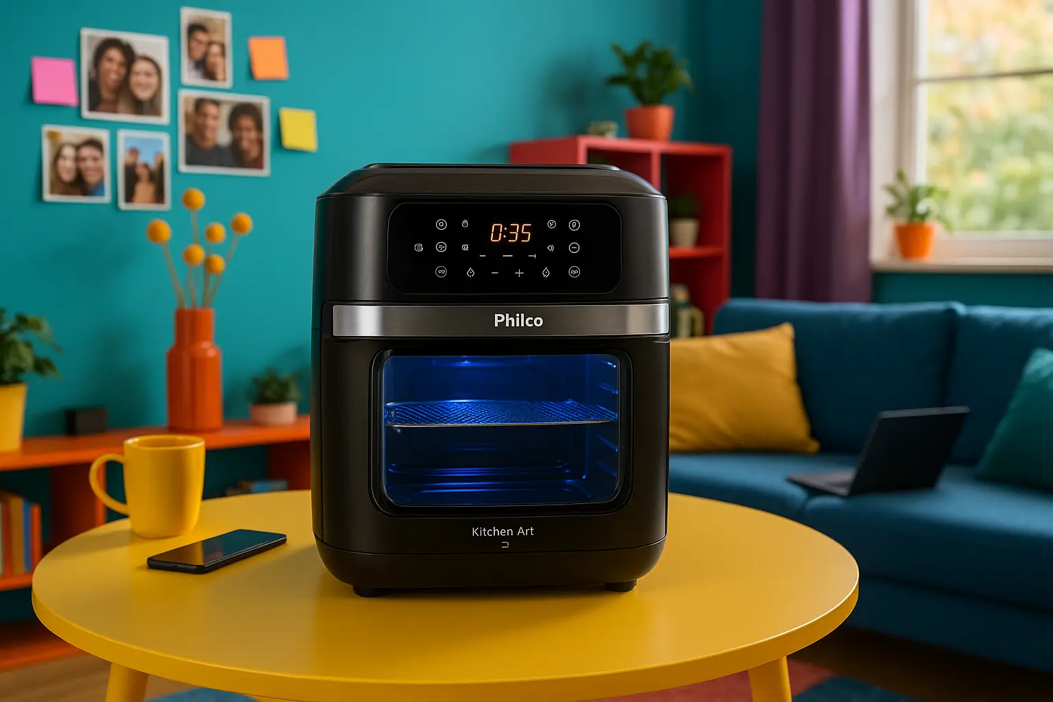 6 fritadeira air fryer philco kitchen art 12l painel digital kfr02 220v com garantia estendida e suporte VIP em 09/03/2025 19:45:11