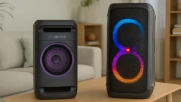 Caixas de som LG Xboom vs JBL Partybox mais vendidas no Brasil