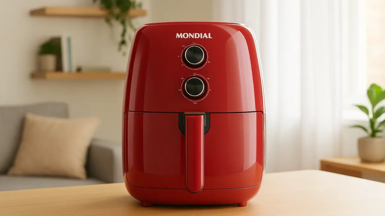 6 Air Fryer vermelha Mondial com design premium por preço justo