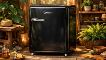 Frigobar Retrô, 95L, Preto, 110V, Midea, MRV10P1 barato e confiável para todos os bolsos