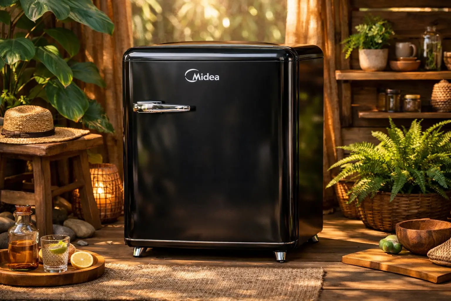 Frigobar Retrô, 95L, Preto, 110V, Midea, MRV10P1 barato e confiável para todos os bolsos